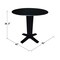 International Concepts 42 in. Solid Wood Round Dual Drop Leaf Dining Pedestal Table - 36.3 in.High in Black K46-42DPT-23B-36 - alternate 4